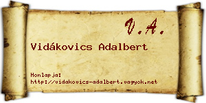 Vidákovics Adalbert névjegykártya